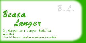 beata langer business card